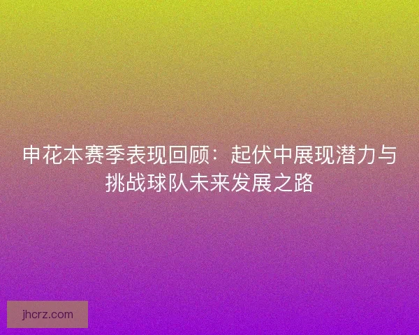 申花本赛季表现回顾：起伏中展现潜力与挑战球队未来发展之路